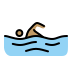 person swimming, medium skin tone